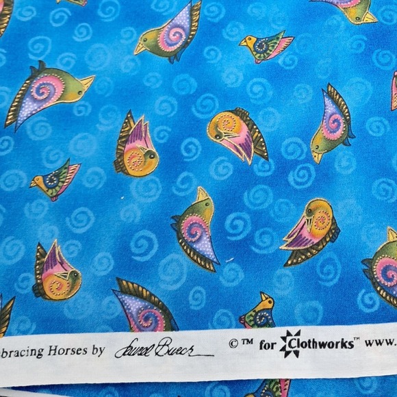 Laurel Burch Embracing Horses Fabric 1 Yard x 44" Clothworks Quilting - Picture 1 of 5